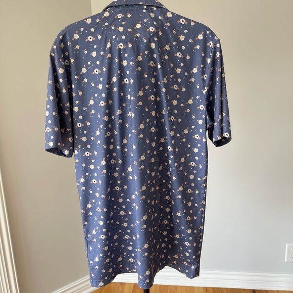 Birdies Double Golf Polo Shirt flowers blue size Medium athleticwear outdoor - Picture 13 of 13